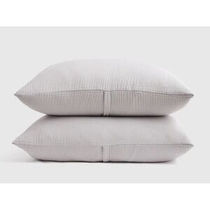 Quince Organic Cotton Set Of 2 Airy Gauze Shams Light Grey Standard